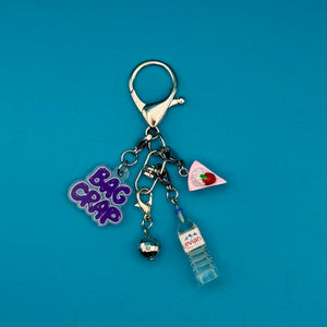 Mini Disco Ball + Evian Bottle Trinket   Set - vintage bag charm packs nostalgia vintage y2k vintage keychain vintage charms for bag nostalgia vintage keychains y2k collectible - Bag Crap