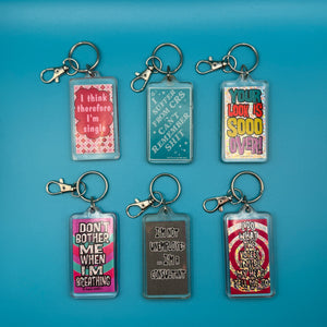 Funny Sayings   s -  vintage keychain vintage charms for bag nostalgia vintage keychains y2k collectible - Bag Crap