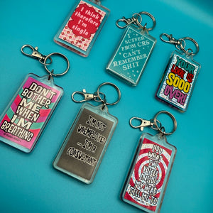Funny Sayings   s -  vintage keychain vintage charms for bag nostalgia vintage keychains y2k collectible - Bag Crap