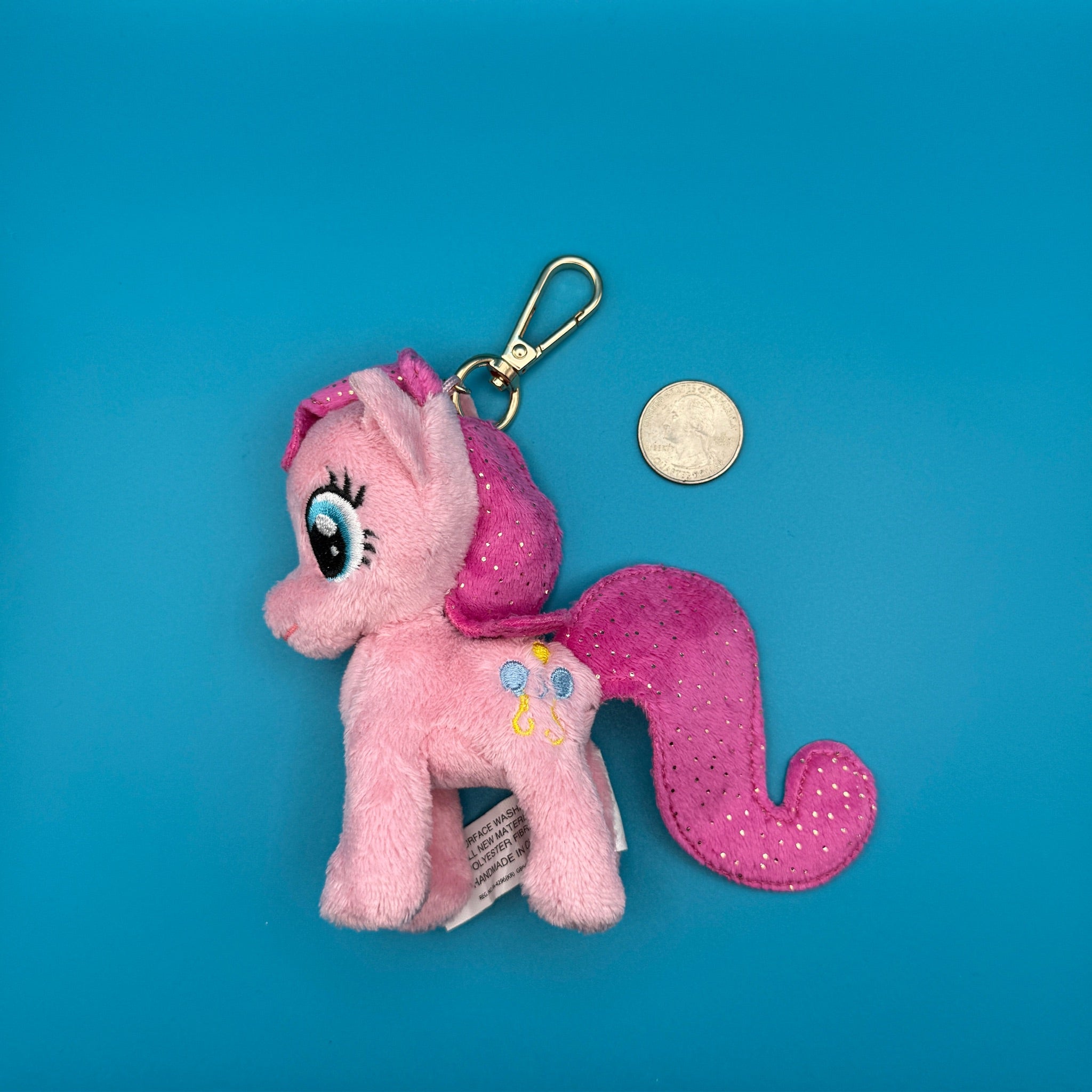 4'  Pinkie Pie My Little Pony Plush -  vintage keychain vintage charms for bag nostalgia vintage keychains y2k collectible - Bag Crap
