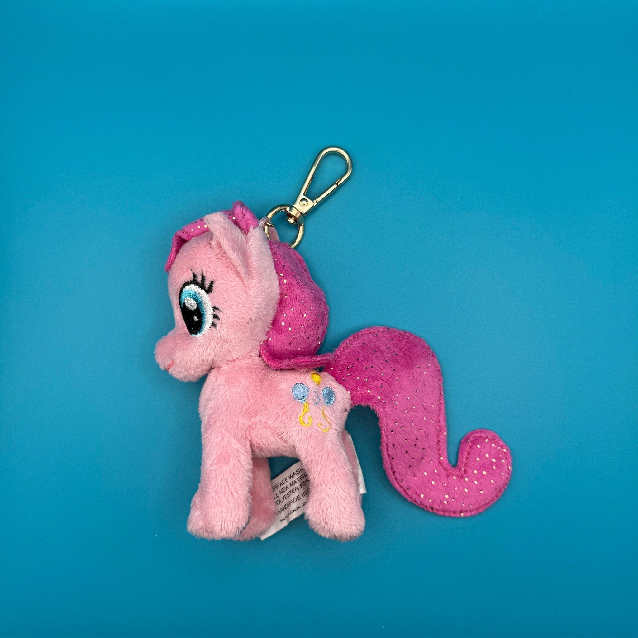 4'  Pinkie Pie My Little Pony Plush -  vintage keychain vintage charms for bag nostalgia vintage keychains y2k collectible - Bag Crap