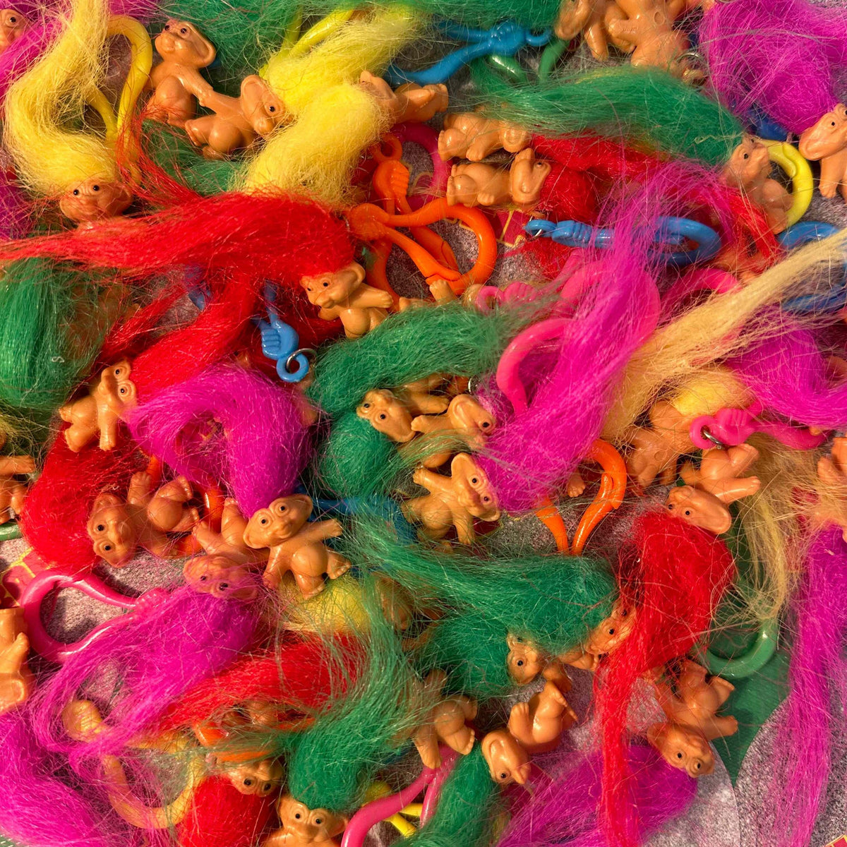 1'  90s Mini Troll Doll  s - troll charms troll keychains vintage keychain vintage charms for bag nostalgia vintage keychains y2k collectible - Bag Crap