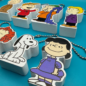 Peanuts Wood Block Character  s - snoopy rar peanuts vintage keychain vintage charms for bag nostalgia vintage keychains y2k collectible - Bag Crap