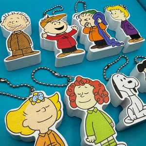 Peanuts Wood Block Character  s - snoopy rar peanuts vintage keychain vintage charms for bag nostalgia vintage keychains y2k collectible - Bag Crap