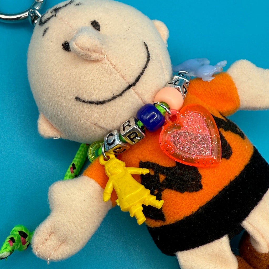 Vintage Charlie Brown Charm Necklace Plush Bag Charm