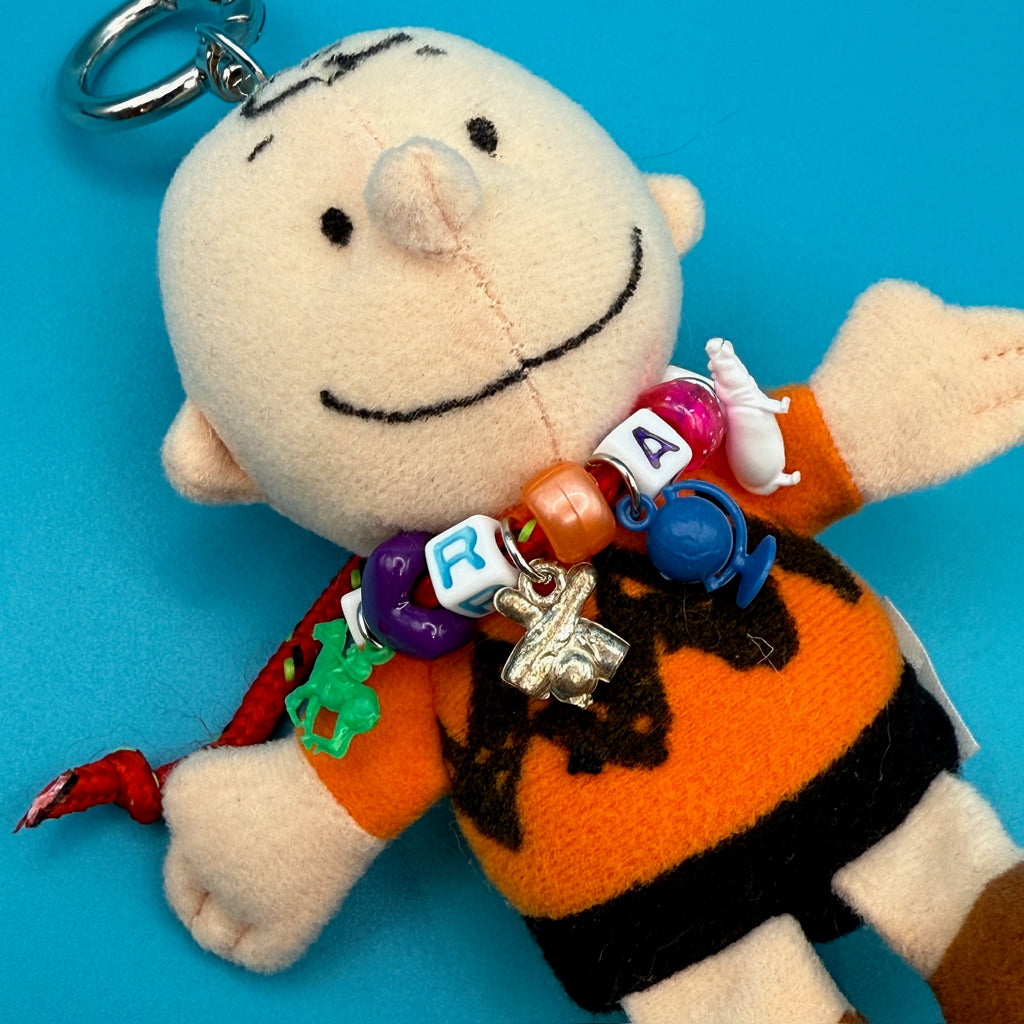 Vintage Charlie Brown Charm Necklace Plush Bag Charm