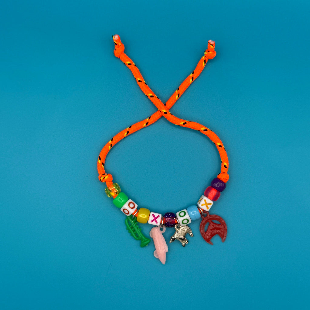 Vintage Snoopy Plushie with Orange 'XOXO' Beaded Necklace Bag Charm