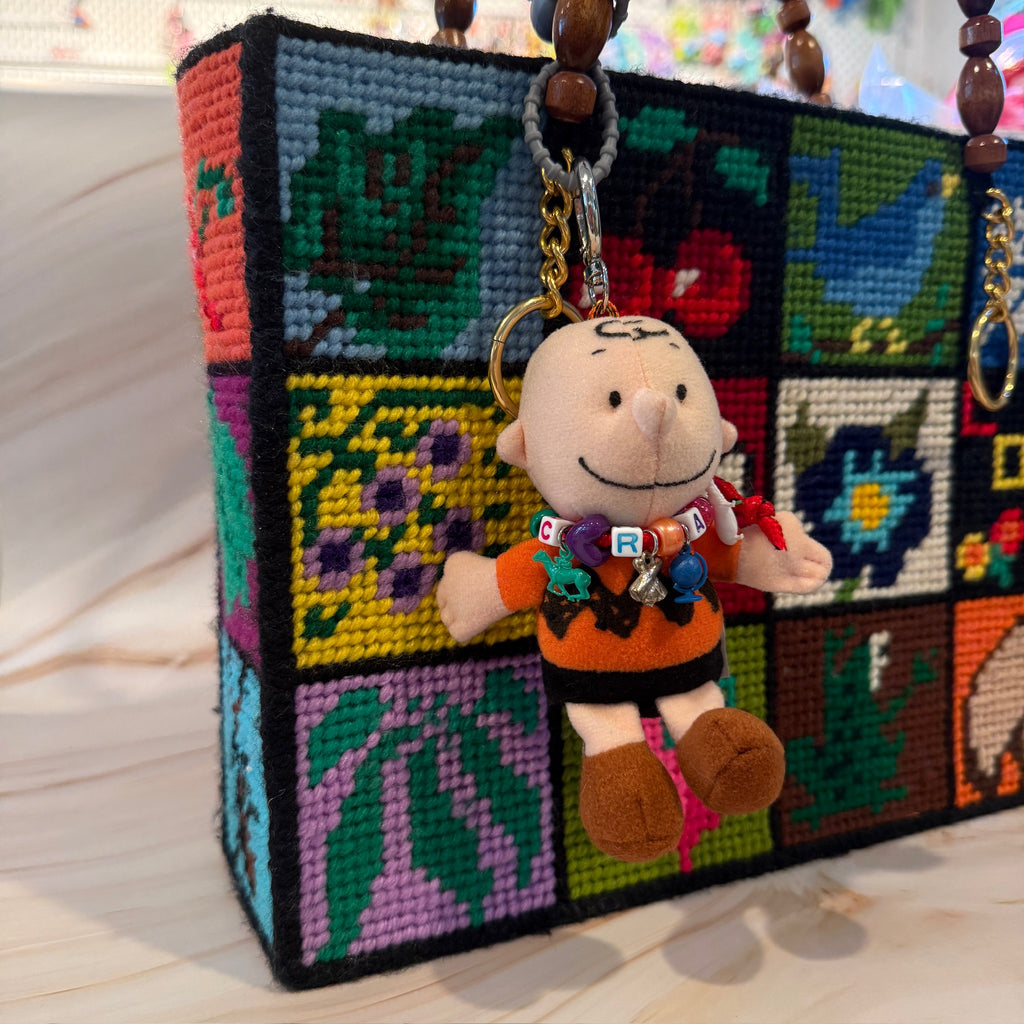 Vintage Charlie Brown Charm Necklace Plush Bag Charm