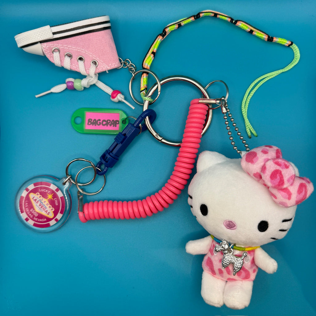 Vintage Hello Kitty and Pink Converse Keychain and Bag Charm Pack