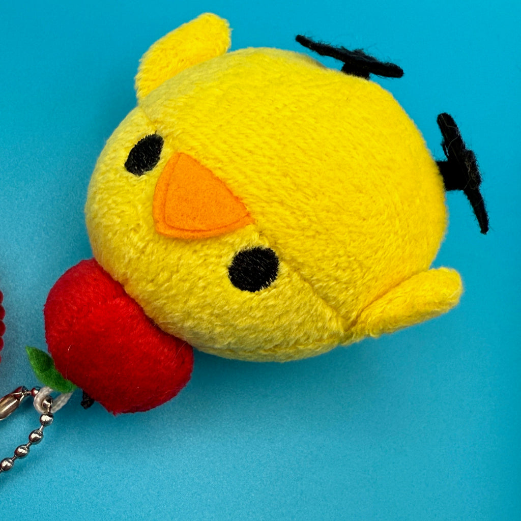 Vintage Yellow Chick Plushie and Beavis and Butthead Playing Card Keychain and Bag Charm Pack