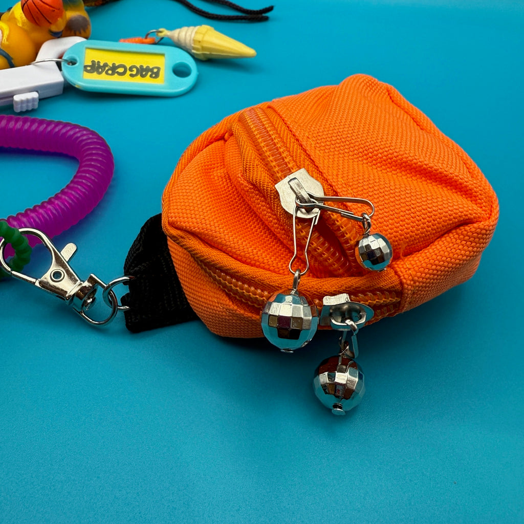Vintage Orange Mini Backpack and Basketball Garfield Keychain and Bag Charm Pack