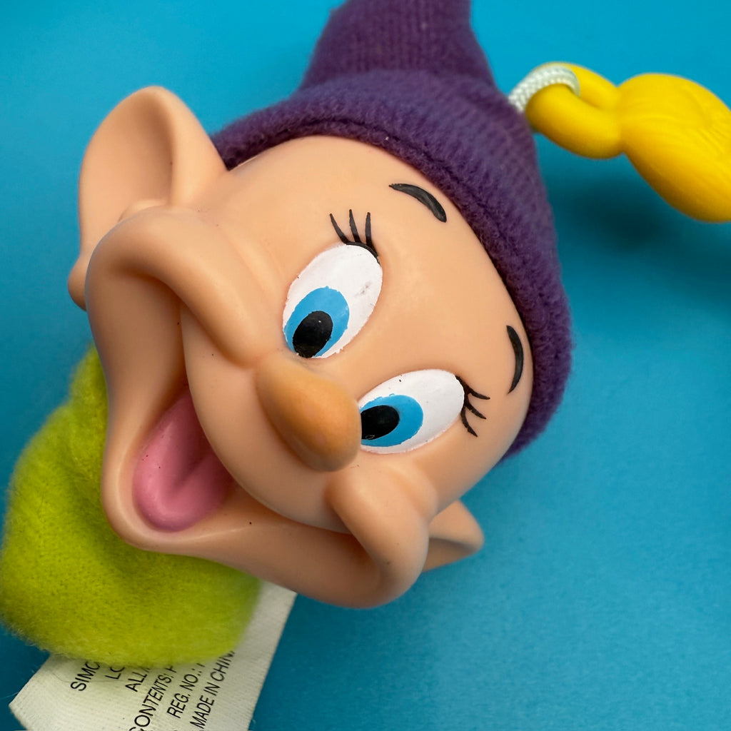 Vintage Dopey Head and Mini Red Car Keychain and Bag Charm Pack
