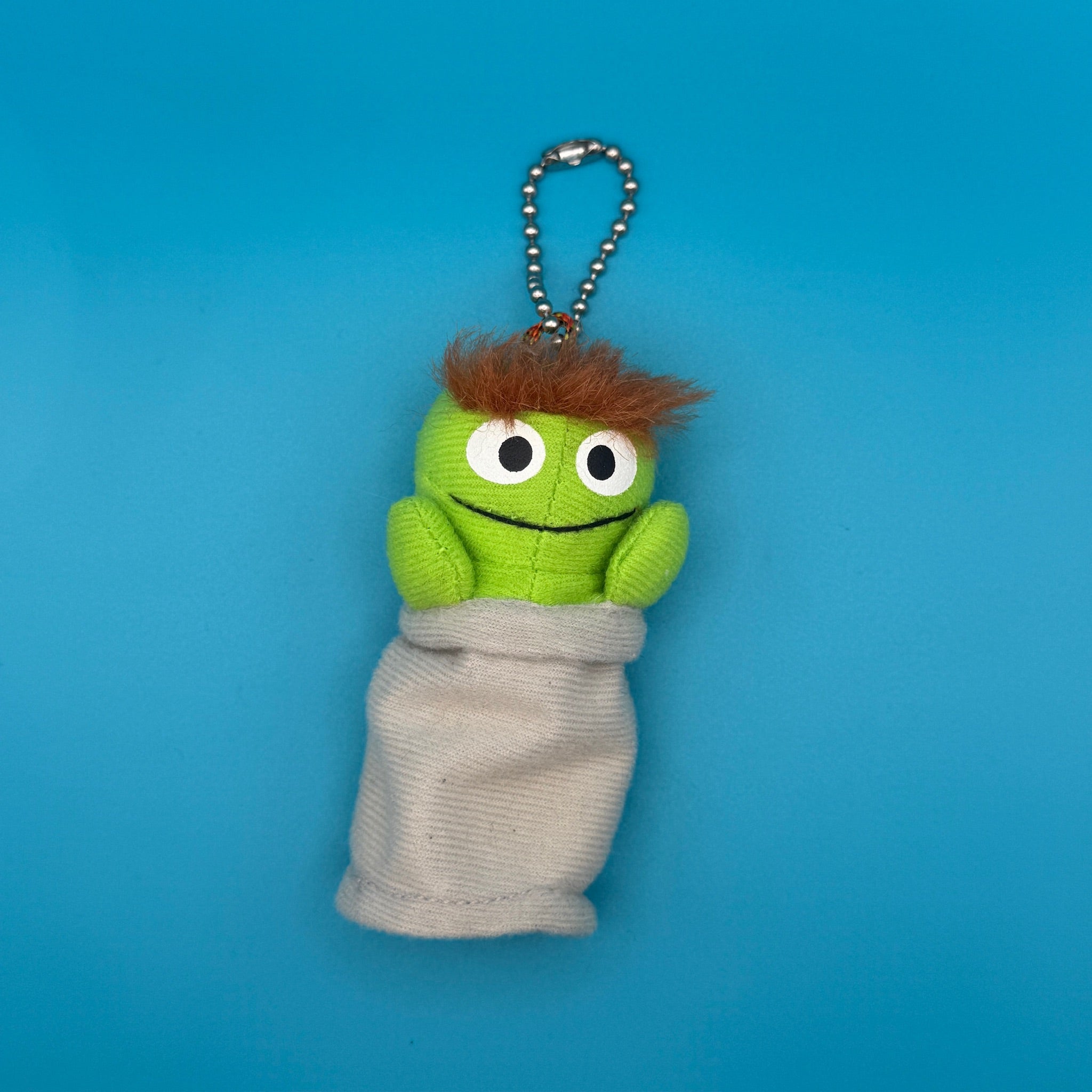 90s Oscar the Grouch 4' Plush -  vintage keychain vintage charms for bag nostalgia vintage keychains y2k collectible - Bag Crap