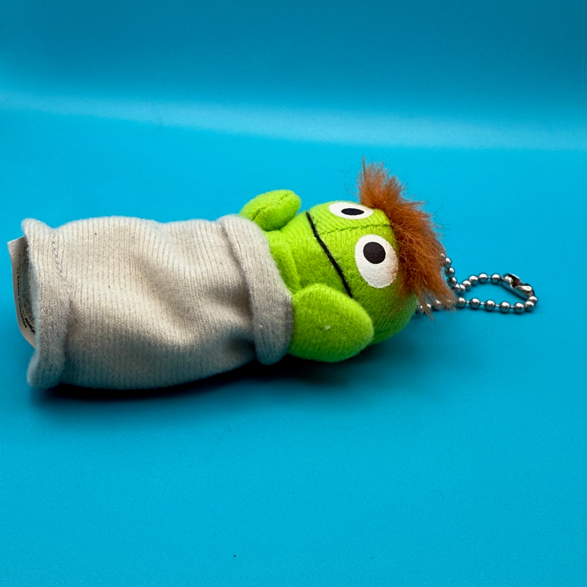 90s Oscar the Grouch 4' Plush -  vintage keychain vintage charms for bag nostalgia vintage keychains y2k collectible - Bag Crap