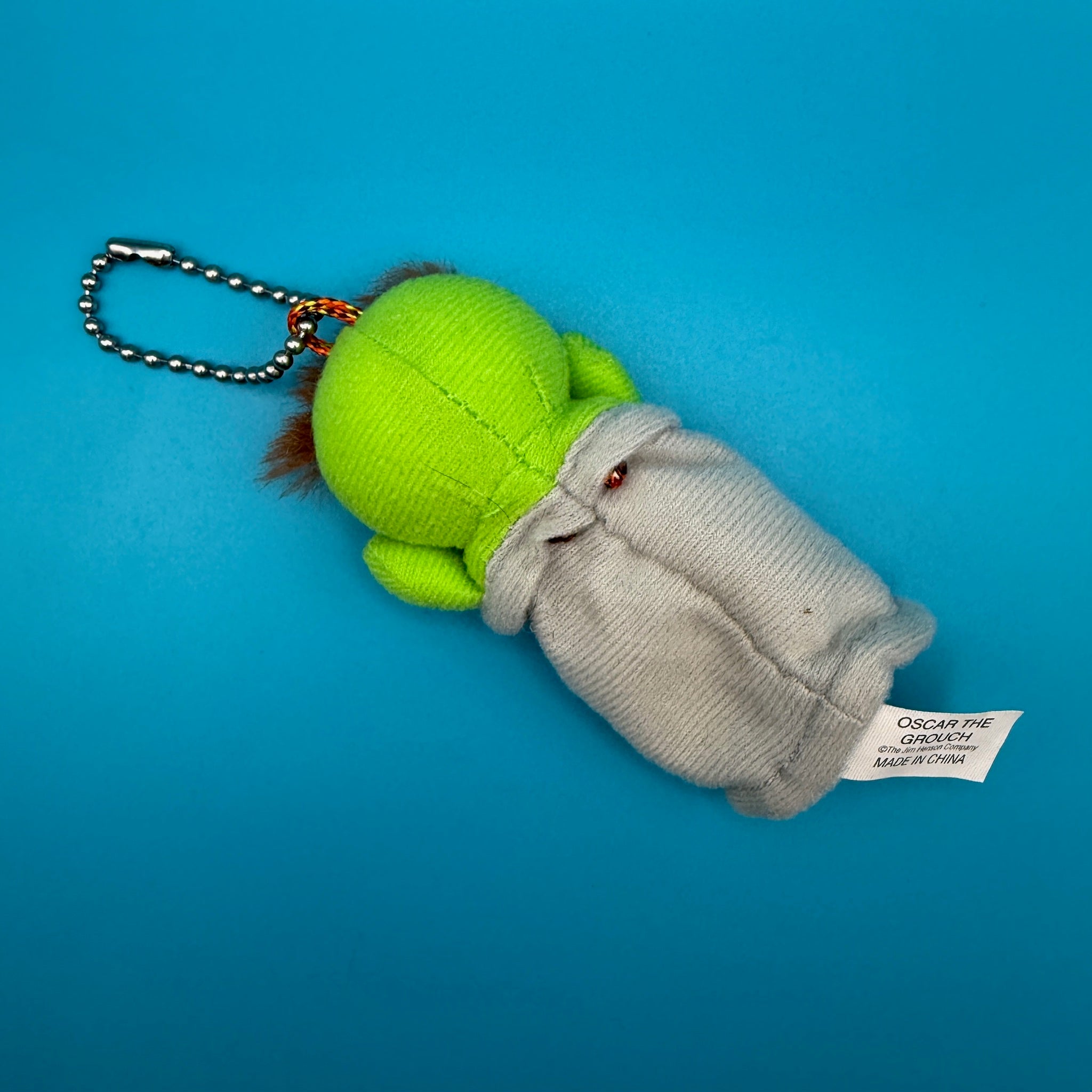 90s Oscar the Grouch 4' Plush -  vintage keychain vintage charms for bag nostalgia vintage keychains y2k collectible - Bag Crap