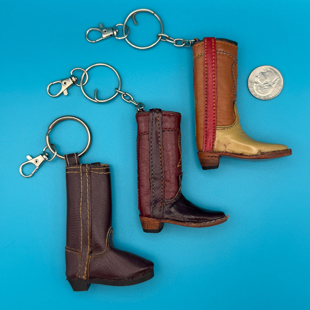 Vintage Mini Cowboy Boot Keychains