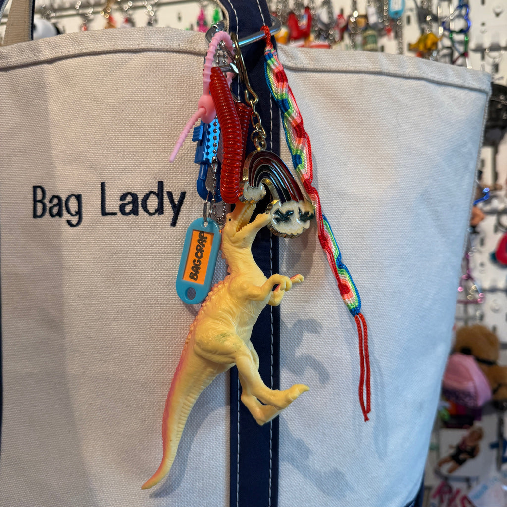 Vintage Dinosaur Rainbow Keychain and Bag Charm Pack