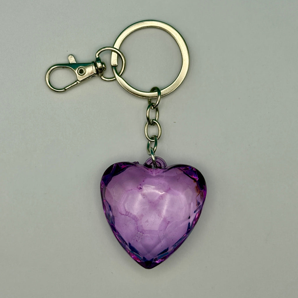 Vintage Colorful Translucent Heart Keychains