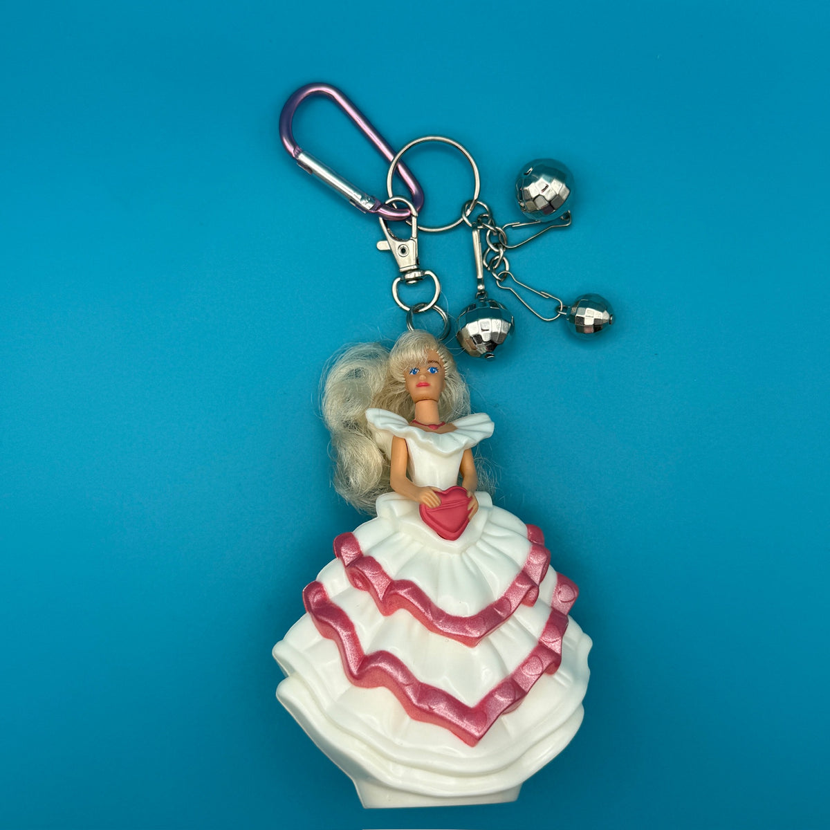 90s Happy Meal Valentine Barbie and Disco Ball   Pack - barbie doll toy pink rare vintage keychain vintage charms for bag nostalgia vintage keychains y2k collectible - Bag Crap