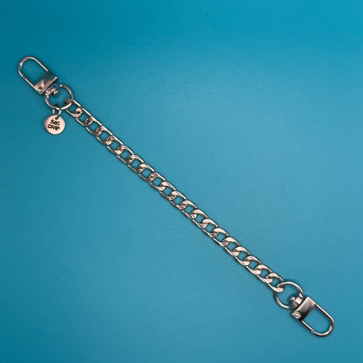 8' Silver Metal Flat Curb-Chain - clips carabiners charms keychains bag designer vintage keychain vintage charms for bag nostalgia vintage keychains y2k collectible - Bag Crap