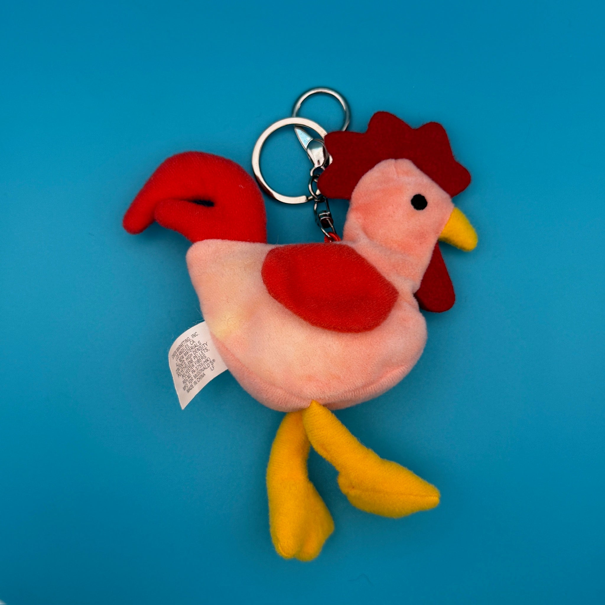 Teenie Beanie Baby 'Strut' the Rooster -  vintage keychain vintage charms for bag nostalgia vintage keychains y2k collectible - Bag Crap