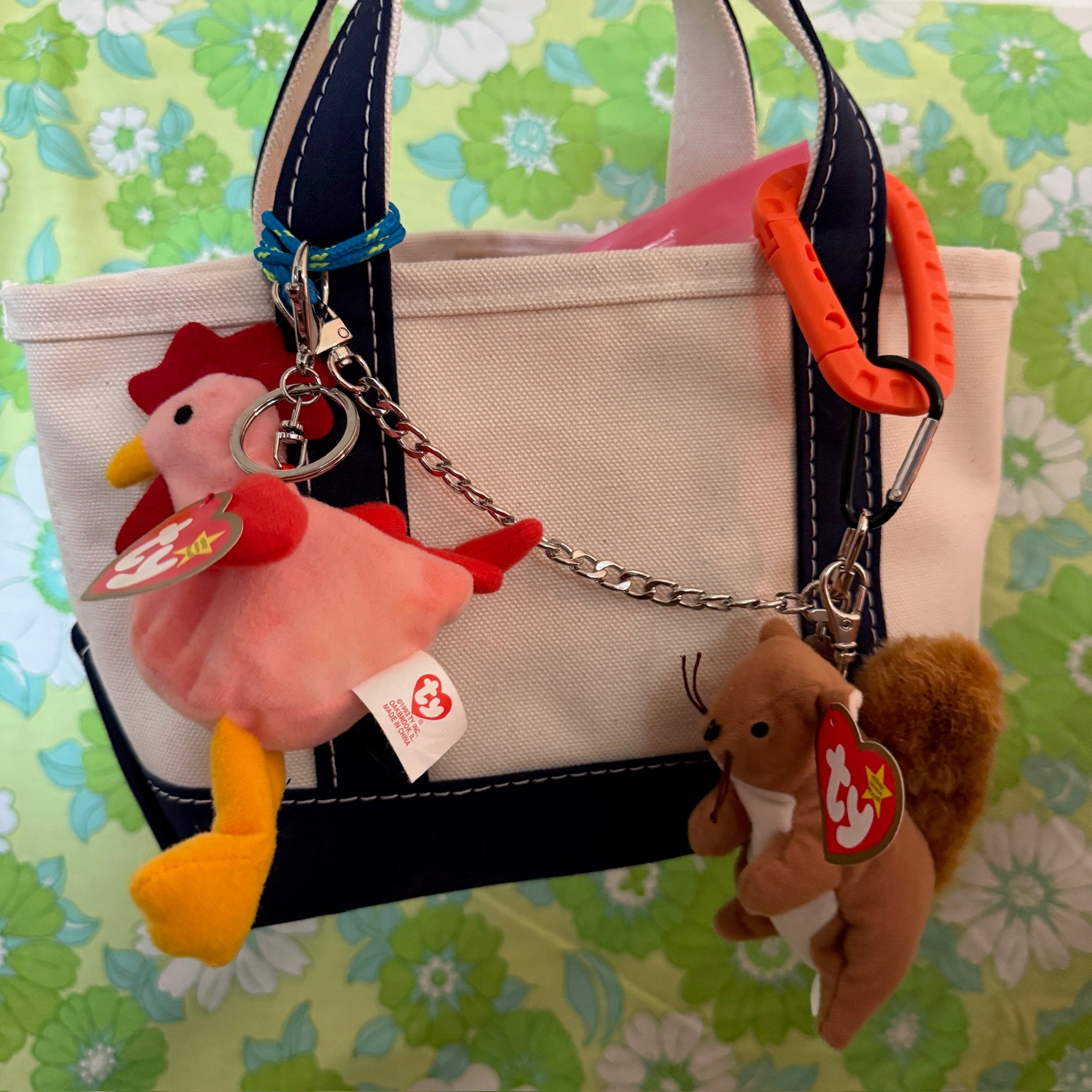 Teenie Beanie Baby 'Strut' the Rooster -  vintage keychain vintage charms for bag nostalgia vintage keychains y2k collectible - Bag Crap