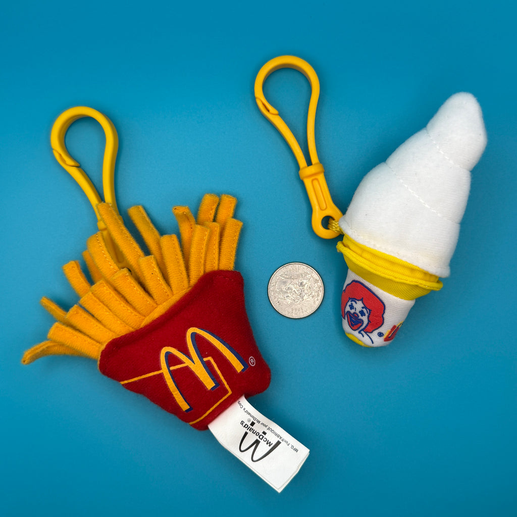 Vintage McDonald's Ice Cream + French Fries Plushie Bag Charms: You Pick
