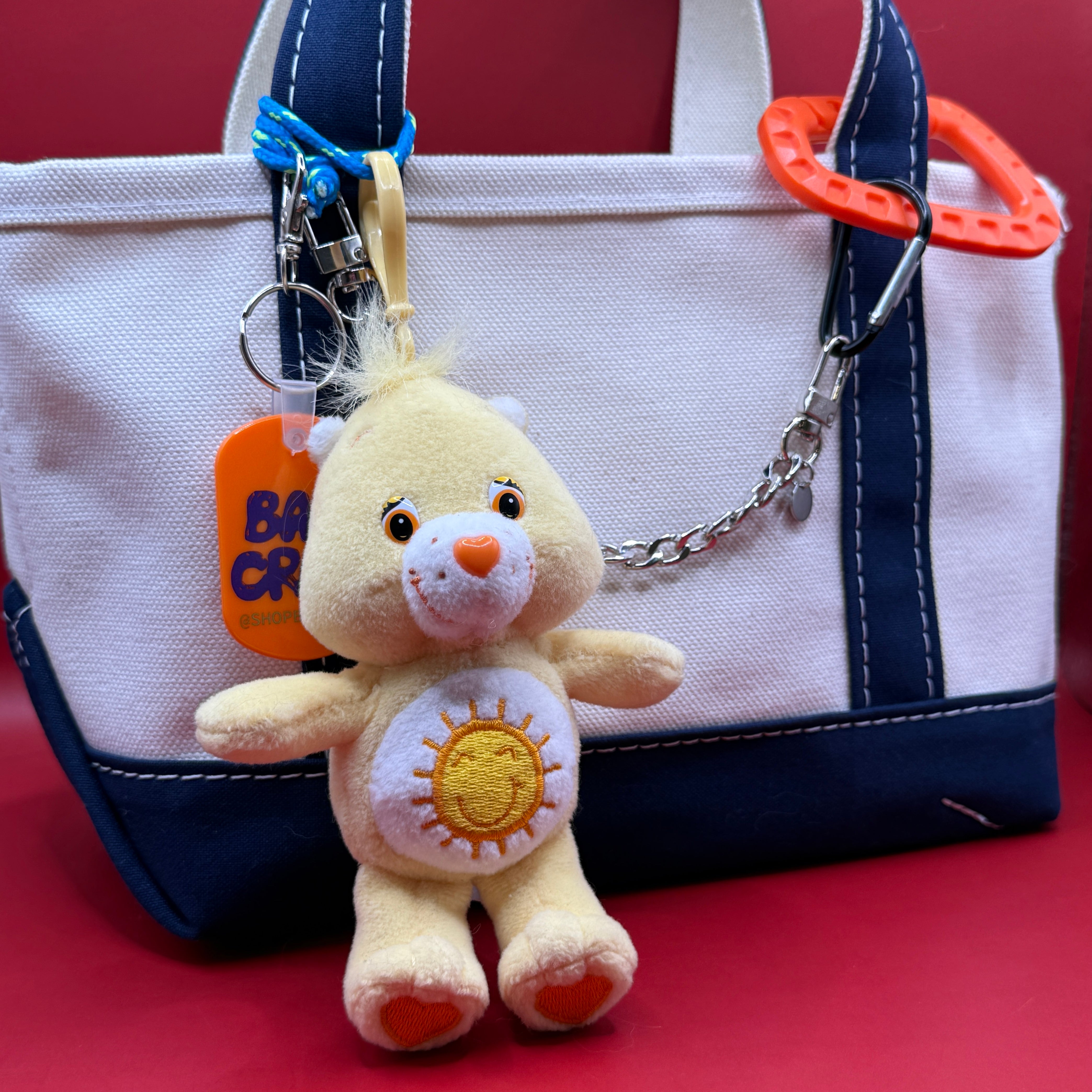 Yellow Funshine Care Bear -  vintage keychain vintage charms for bag nostalgia vintage keychains y2k collectible - Bag Crap