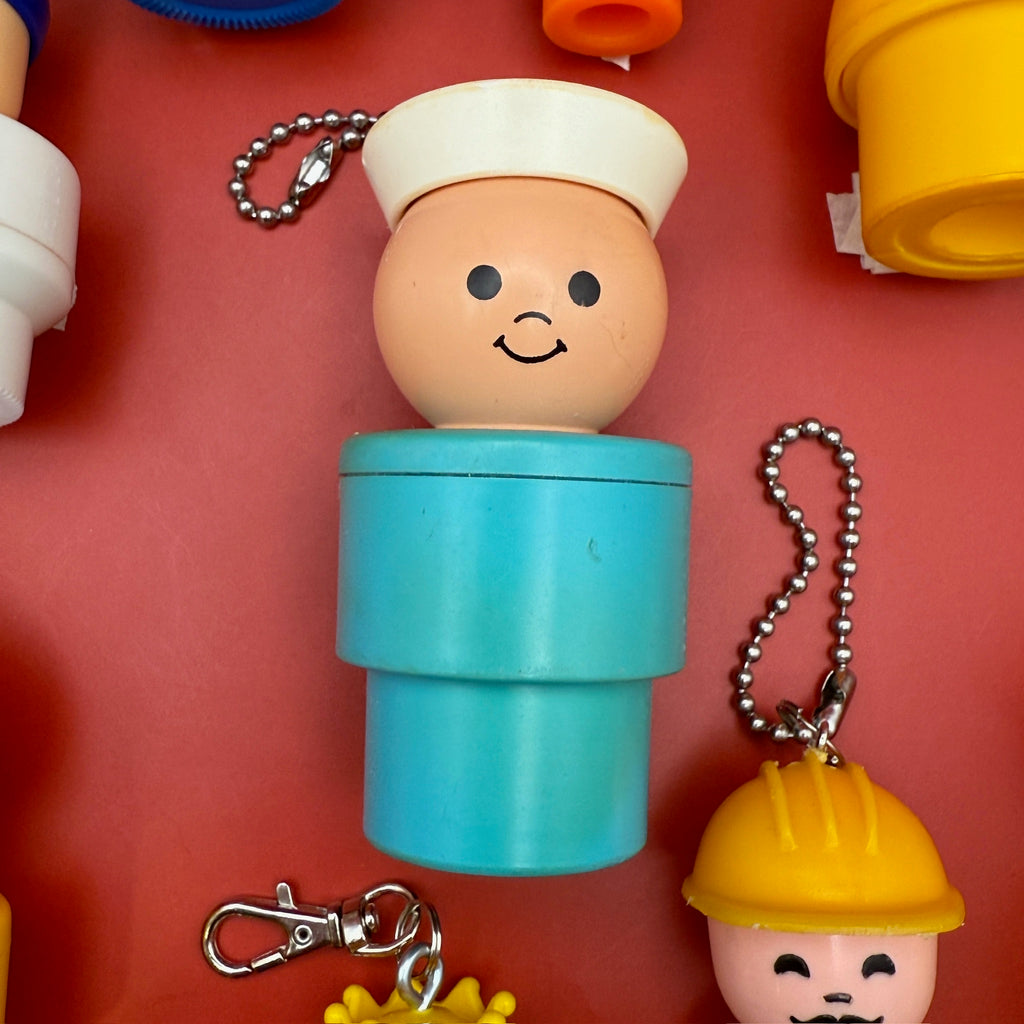 Vintage 1970's Fisher Price Little People Bag Charms