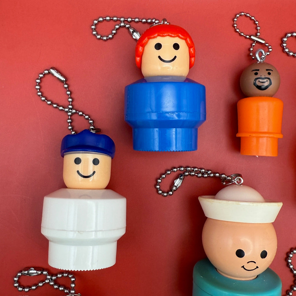 Vintage 1970's Fisher Price Little People Bag Charms