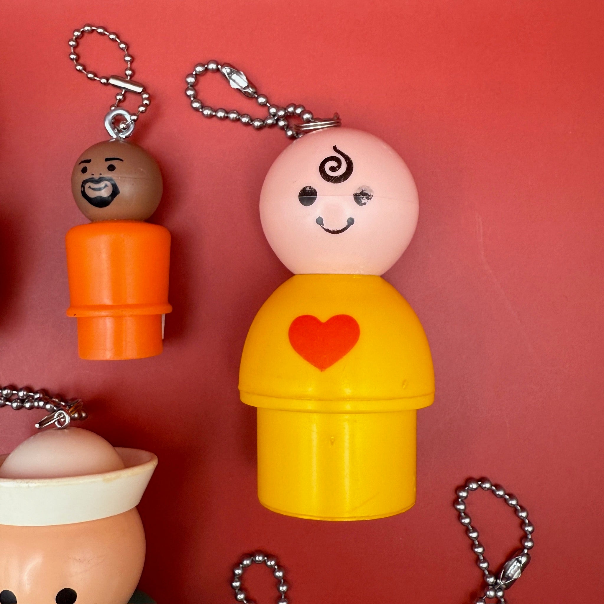 1970's Fisher Price Little People  s -  vintage keychain vintage charms for bag nostalgia vintage keychains y2k collectible - Bag Crap