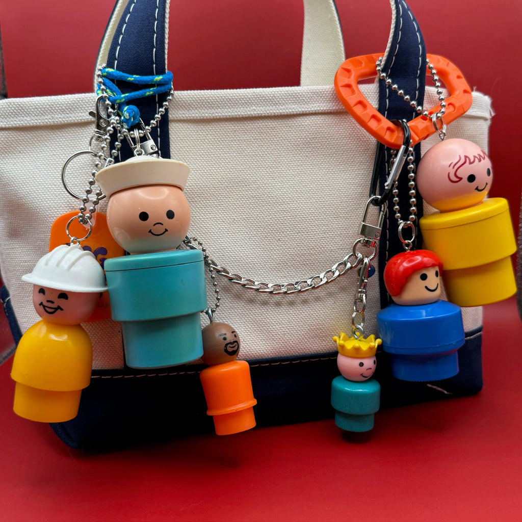 Vintage 1970's Fisher Price Little People Bag Charms