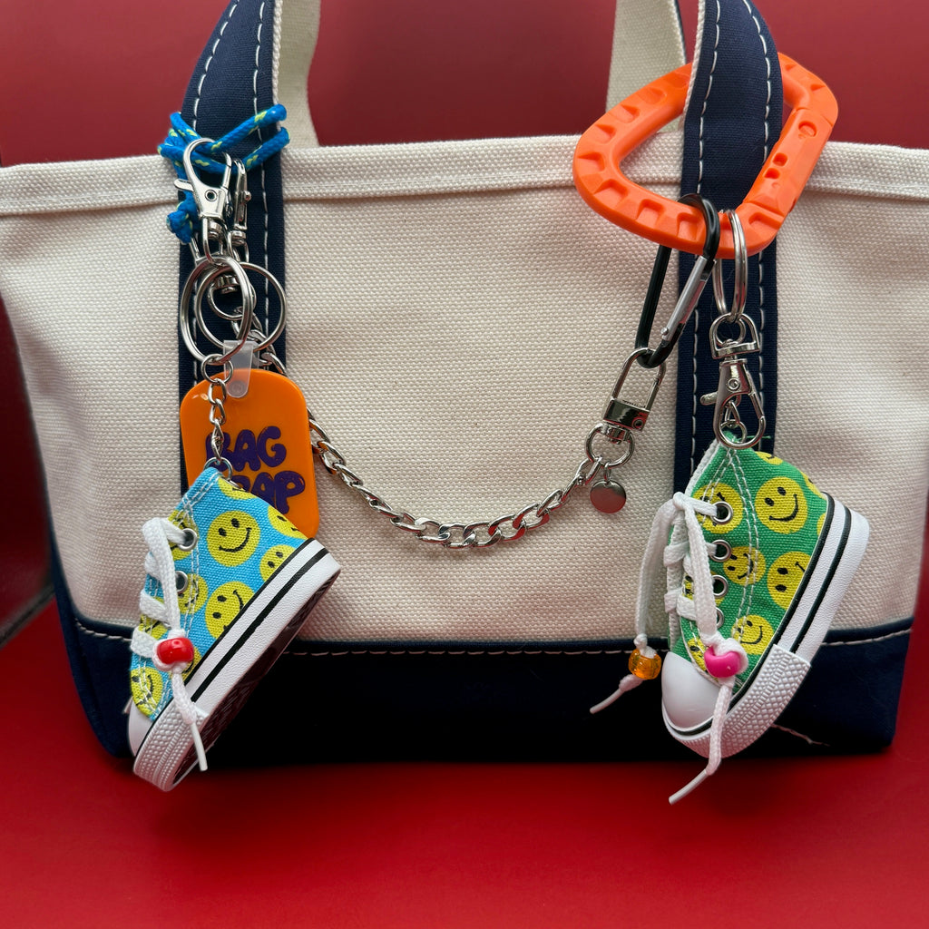 Vintage Y2K Smiley Face Beaded Sneaker Bag Charms