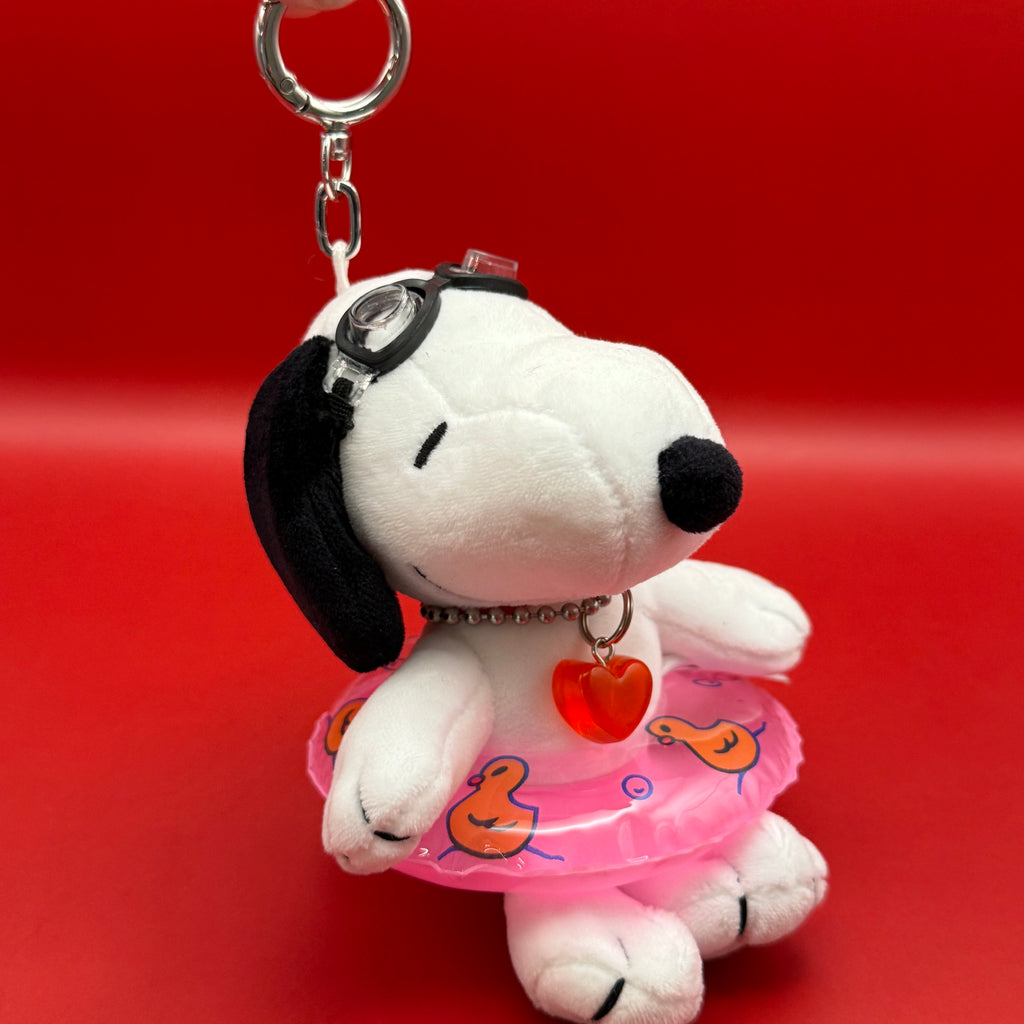 6” Snoopy Plushie Bag Charm with Pool Float & Goggles