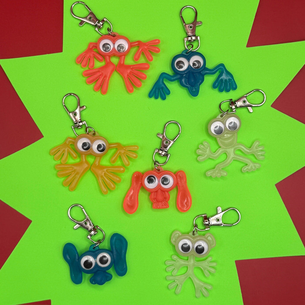 Vintage 90s Colorful Googly Eyed Monster Bag Charms