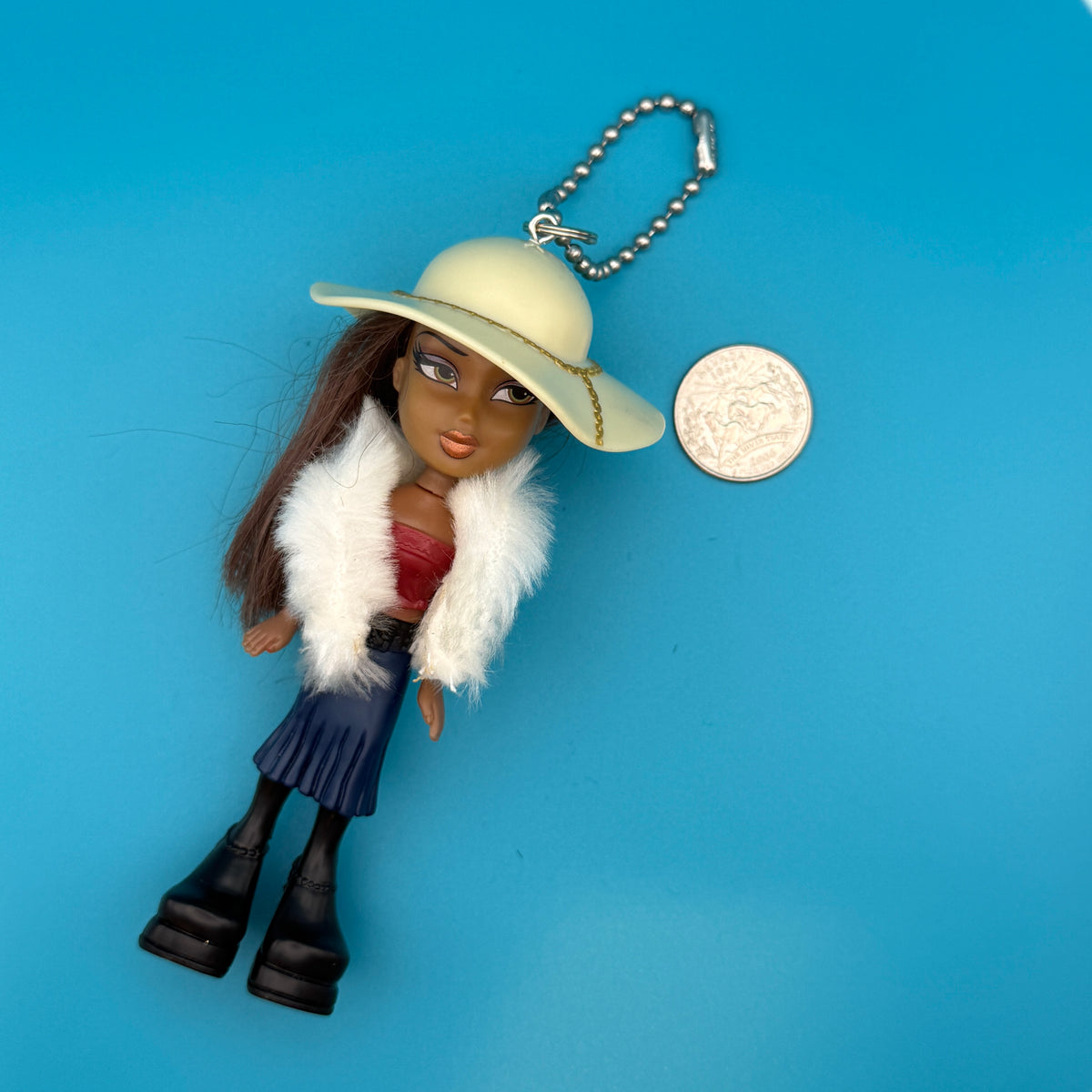 Bratz Doll   - White Fur Vest -  vintage keychain vintage charms for bag nostalgia vintage keychains y2k collectible - Bag Crap