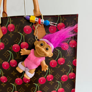 4'  Troll Doll  : Pink Hair Workout Troll -  vintage keychain vintage charms for bag nostalgia vintage keychains y2k collectible - Bag Crap