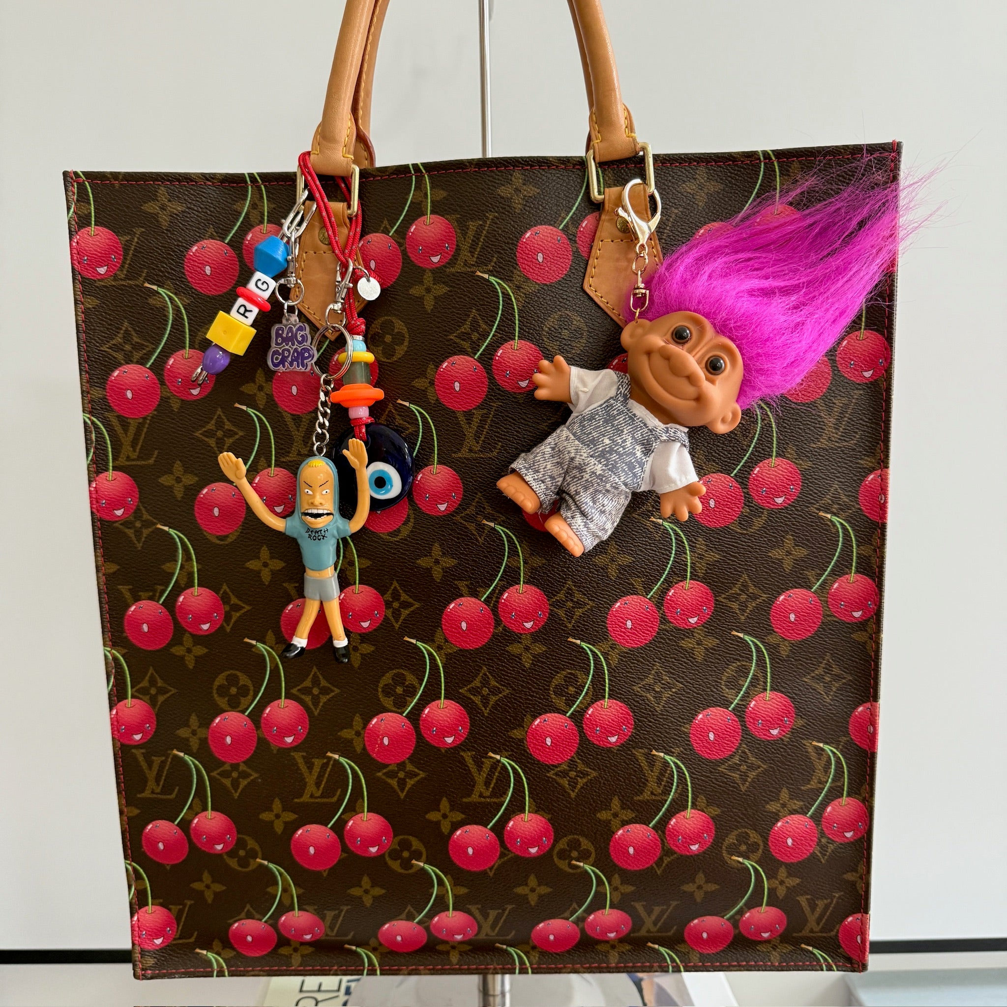 Troll Doll  : Pink Hair Overalls Troll - troll charms troll keychains vintage keychain vintage charms for bag nostalgia vintage keychains y2k collectible - Bag Crap