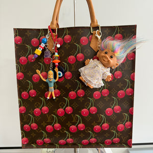 4'  Troll Doll  : Rainbow Hair Safety Pin Dress Troll -  vintage keychain vintage charms for bag nostalgia vintage keychains y2k collectible - Bag Crap