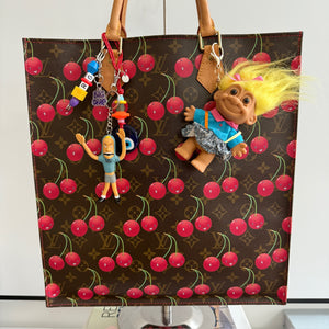 4'  Troll Doll  : Yellow Hair Blue Shirt and Skirt Troll -  vintage keychain vintage charms for bag nostalgia vintage keychains y2k collectible - Bag Crap