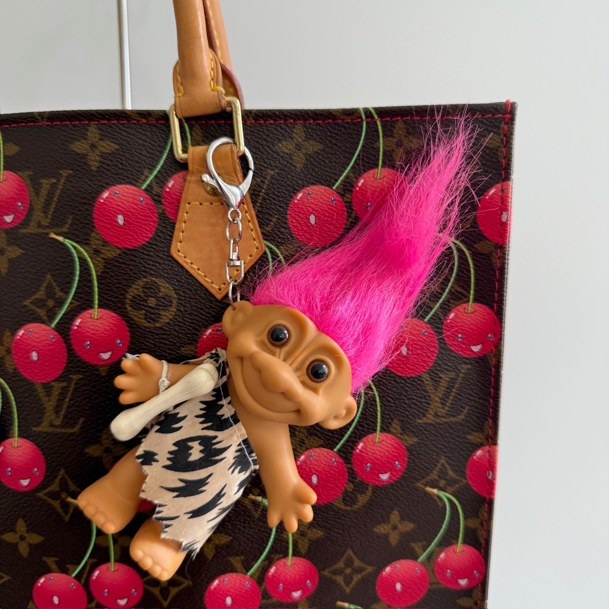 Troll Doll  : Pink Hair Cave Girl Troll - troll charms troll keychains vintage keychain vintage charms for bag nostalgia vintage keychains y2k collectible - Bag Crap