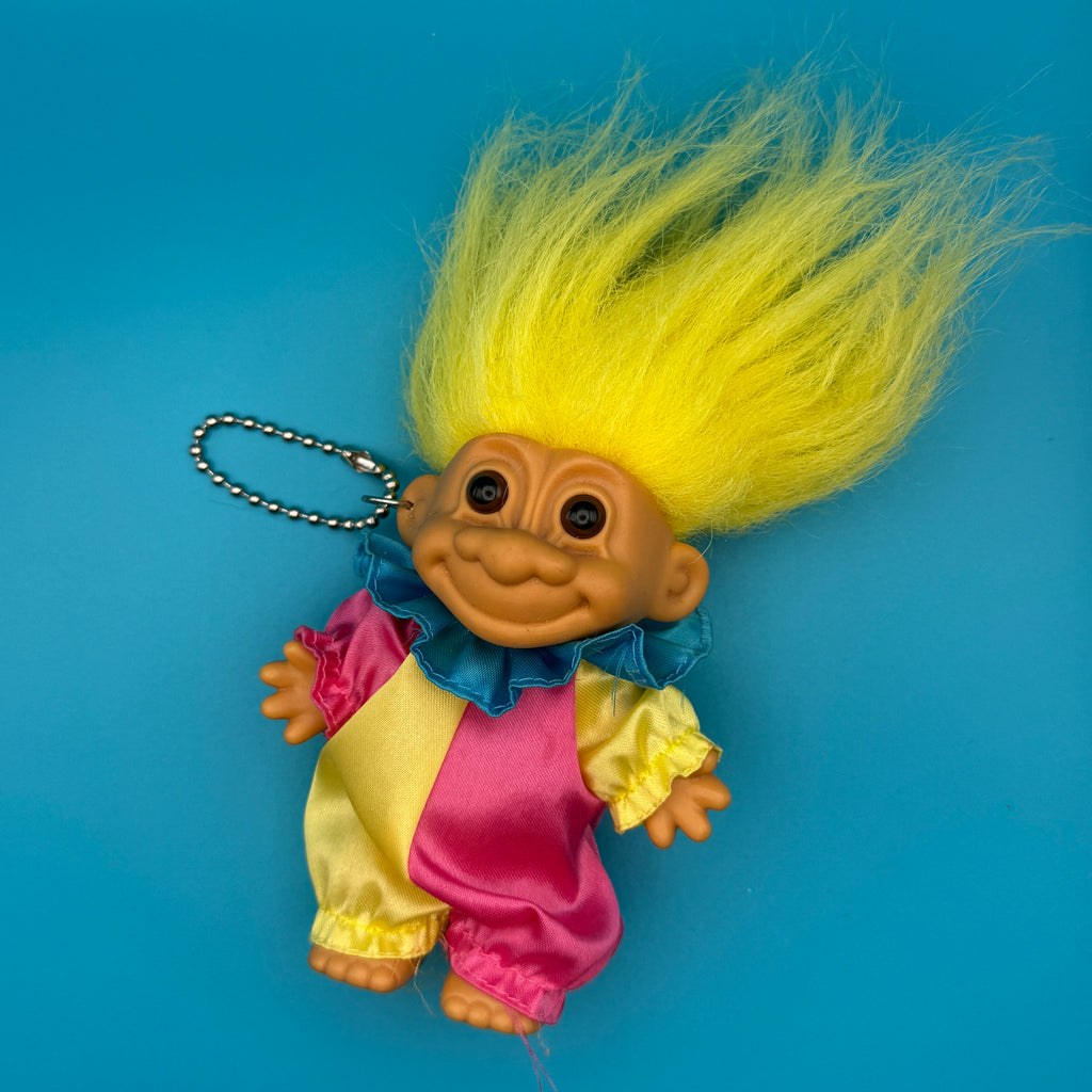 Vintage 90s Troll Doll Bag Charm: Clown Costume