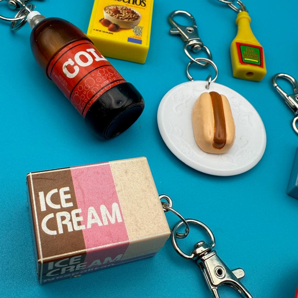 Barbie Vintage 90s Miniature Charms: Ice Cream, Cheerios, Cola