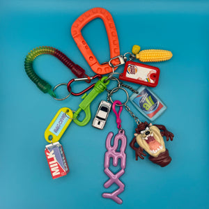 One-of-One     Set — Tasmanian Devil - vintage bag charm packs nostalgia vintage y2k vintage keychain vintage charms for bag nostalgia vintage keychains y2k collectible - Bag Crap