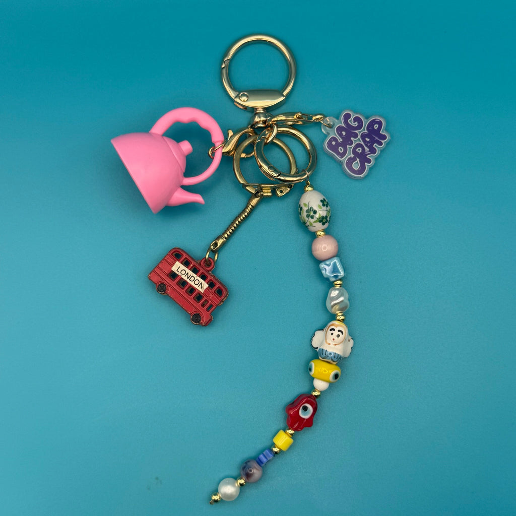 One-of-One Vintage Keychain Bag Charm Set — Double Decker Bus