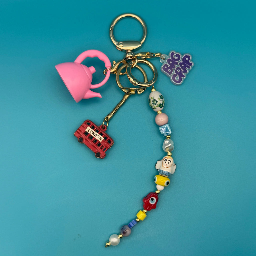 One-of-One Vintage Keychain Bag Charm Set — Double Decker Bus