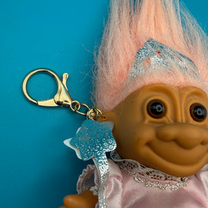 6'  Princess Troll Doll  : Pink Hair, Gold -  vintage keychain vintage charms for bag nostalgia vintage keychains y2k collectible - Bag Crap