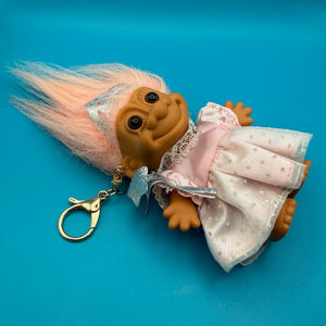 6'  Princess Troll Doll  : Pink Hair, Gold -  vintage keychain vintage charms for bag nostalgia vintage keychains y2k collectible - Bag Crap