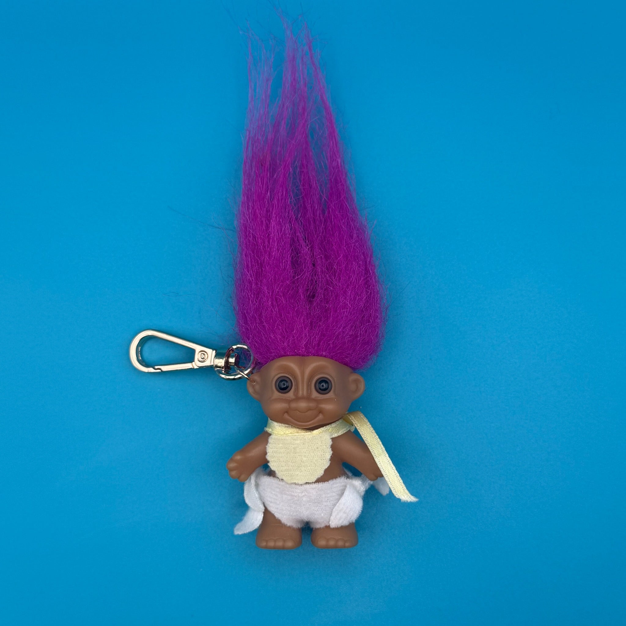 Troll Doll  : Magenta Hair Baby Troll - troll charms troll keychains vintage keychain vintage charms for bag nostalgia vintage keychains y2k collectible - Bag Crap
