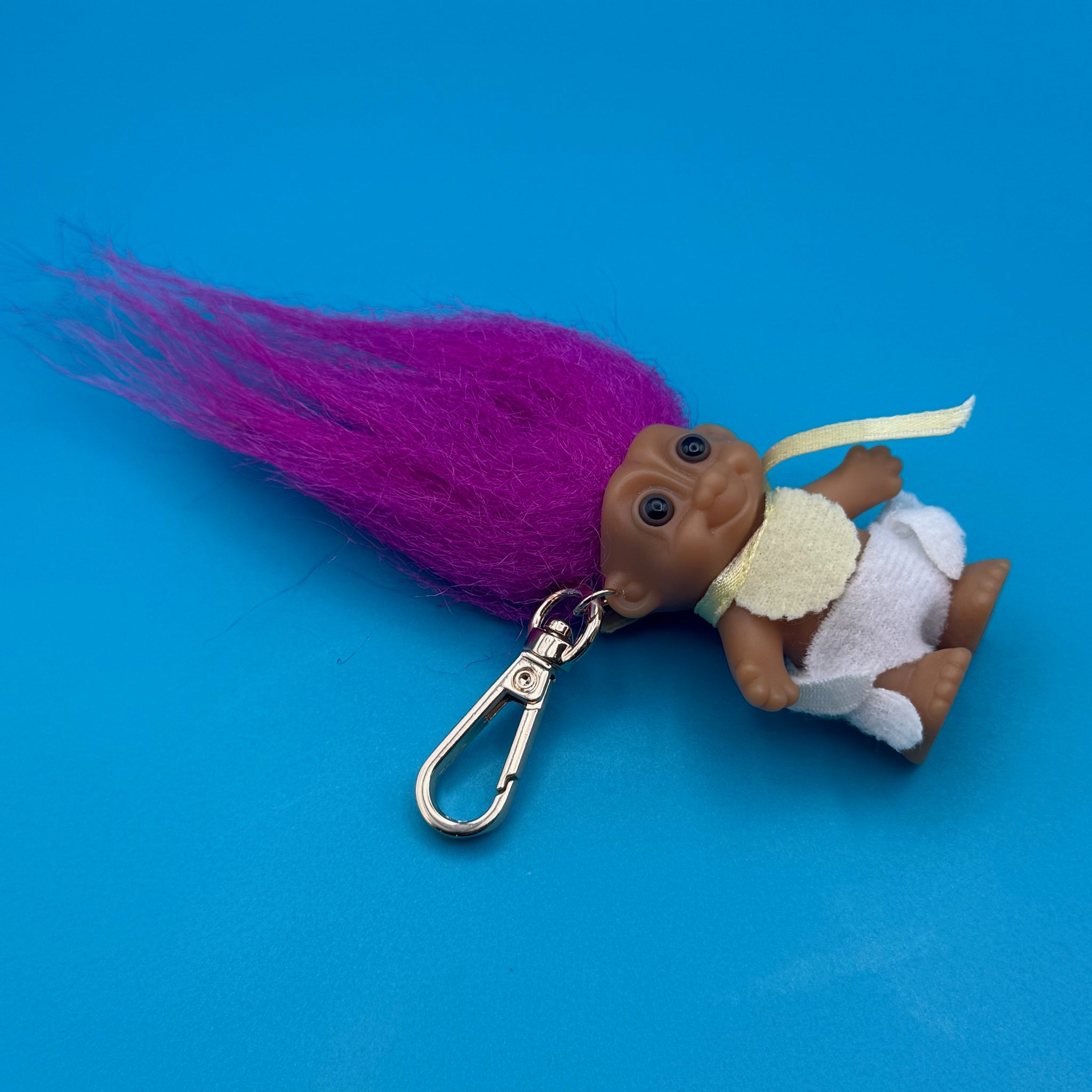 Troll Doll  : Magenta Hair Baby Troll - troll charms troll keychains vintage keychain vintage charms for bag nostalgia vintage keychains y2k collectible - Bag Crap